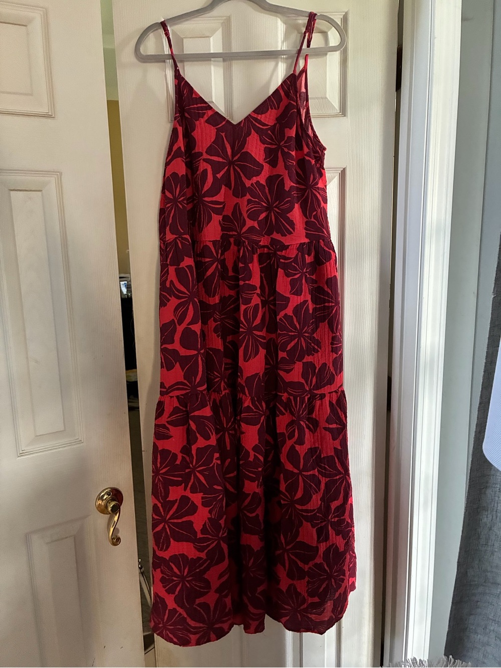 a new day Red Floral Maxi Dress with Spaghetti Straps